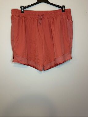 Women’s Coral Athletic Shorts with Mesh Side Panels